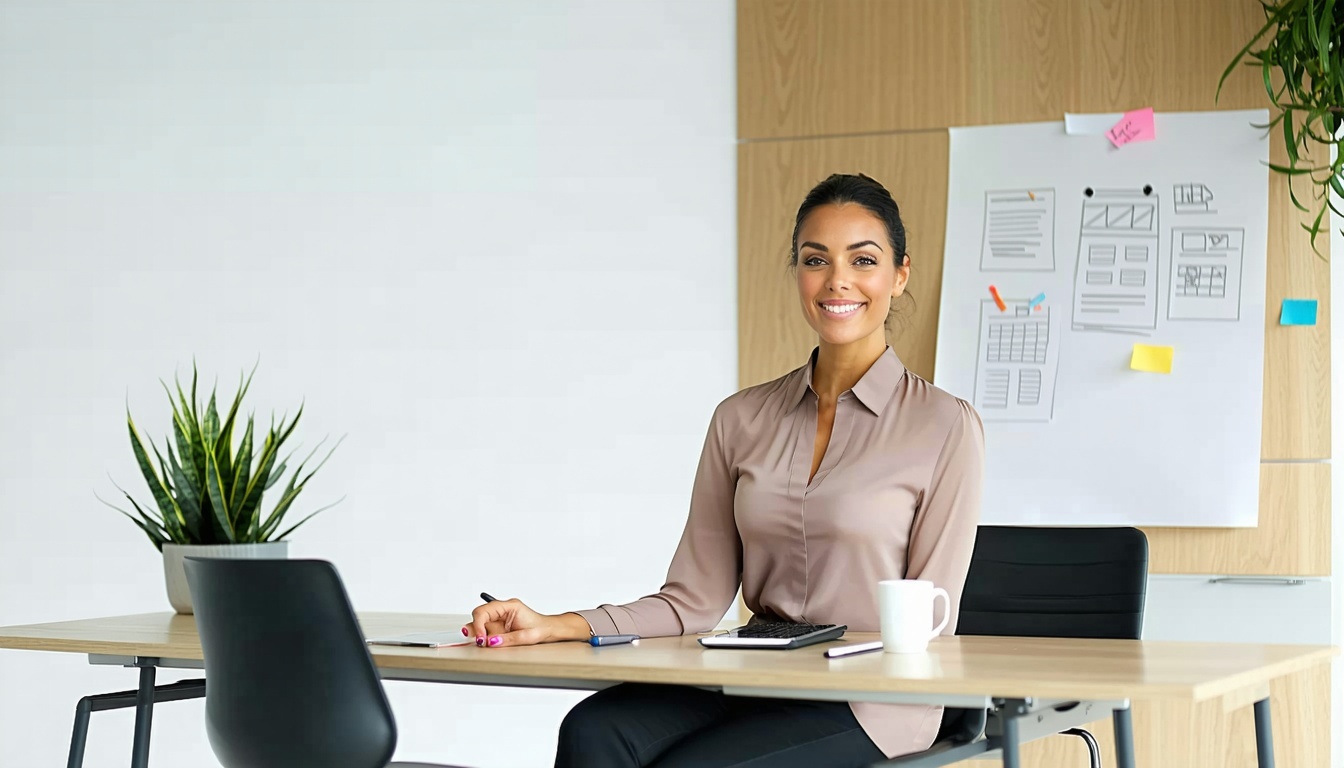 Woman employee at desk